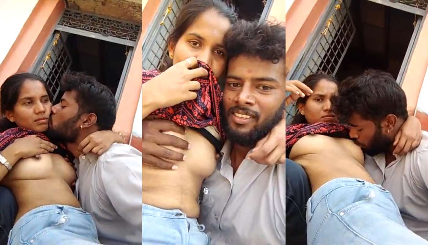 Boyfriend Sucking Lovers Boobs Outdoor